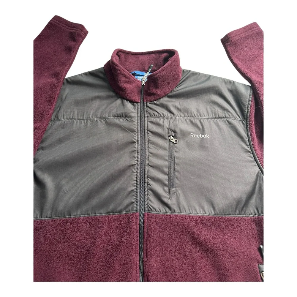 Fleece‎ Zip Up  Burgundy/Gray Jacket Size X-Large Youth